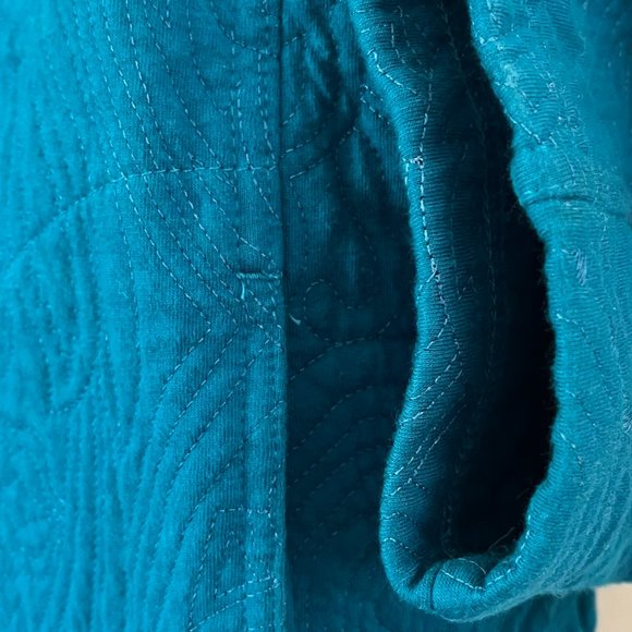 Chico's Teal Blue Quilted Jacket sz 1 (Med/8) - Picture 5 of 9